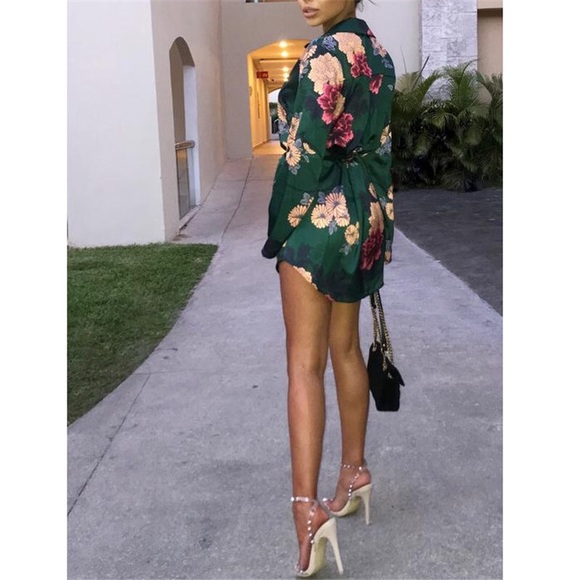 NEW! Floral Silk Dress - Picture 2 of 3